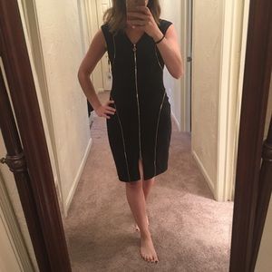 NWT Calvin Klein black dress w/zipper detail